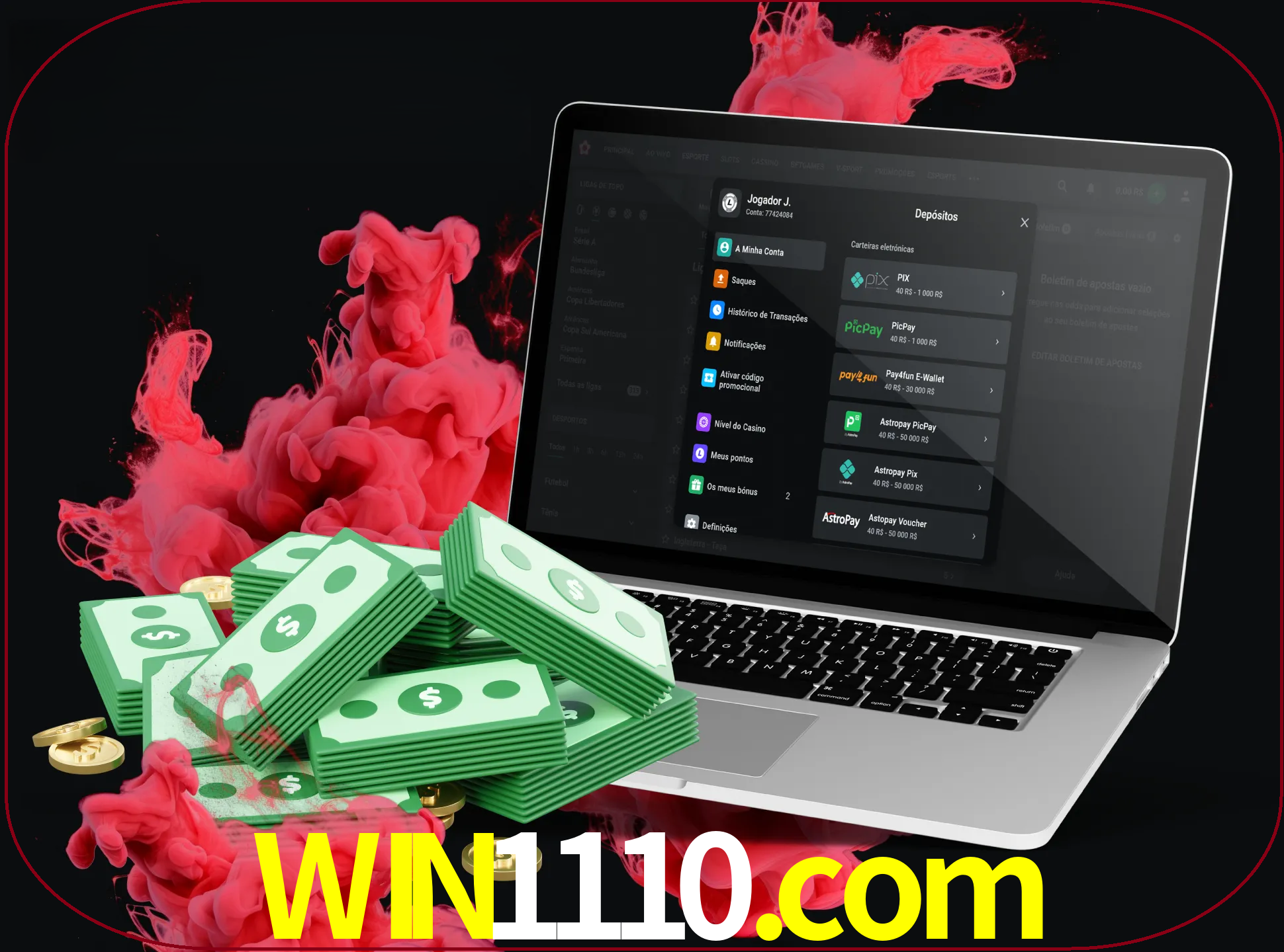 Para efetuar um depósito na sua conta win1110, basta escolher o método de depósito e especificar o montante.