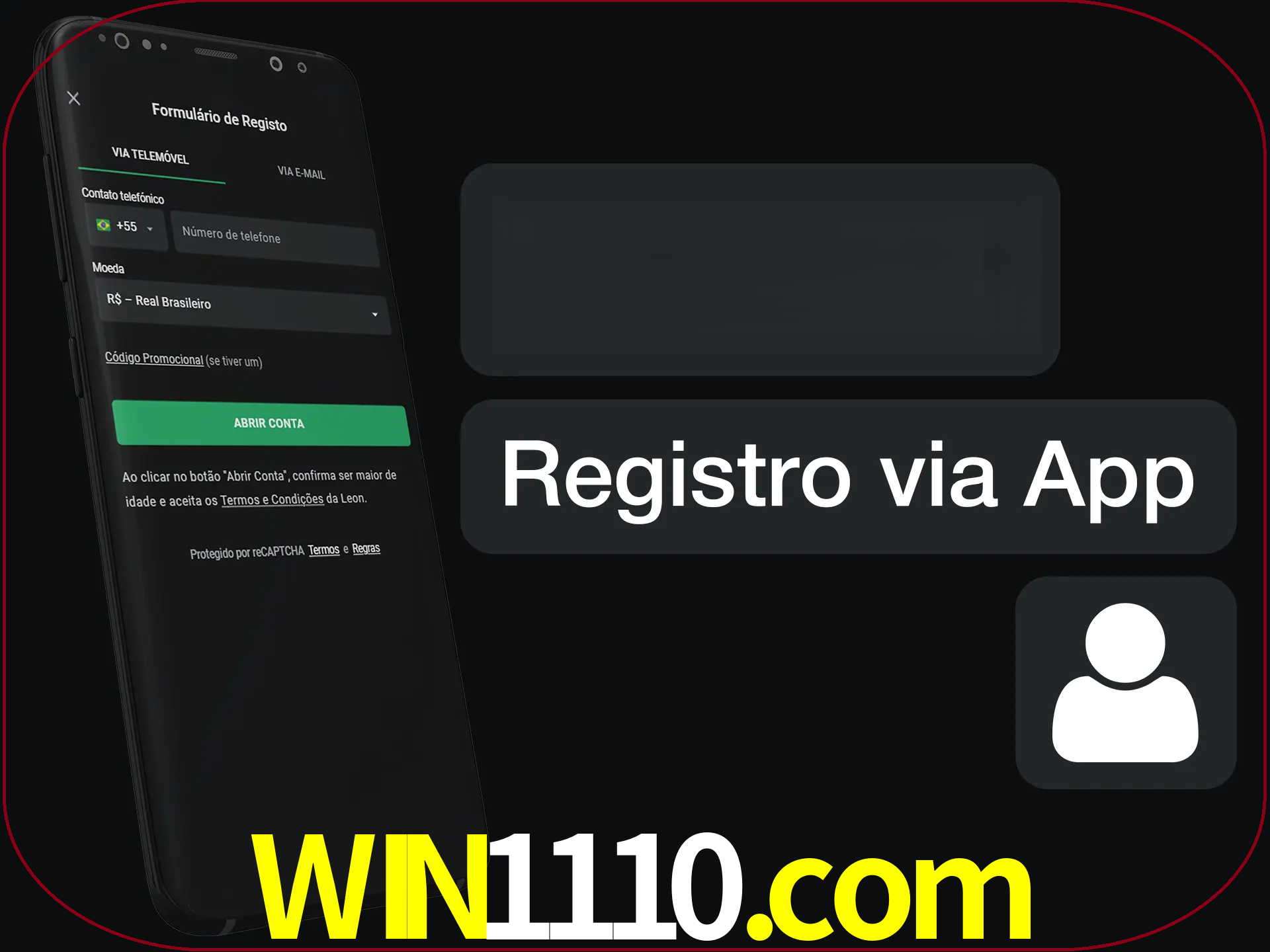 Registre-se com duas etapas usando o aplicativo.