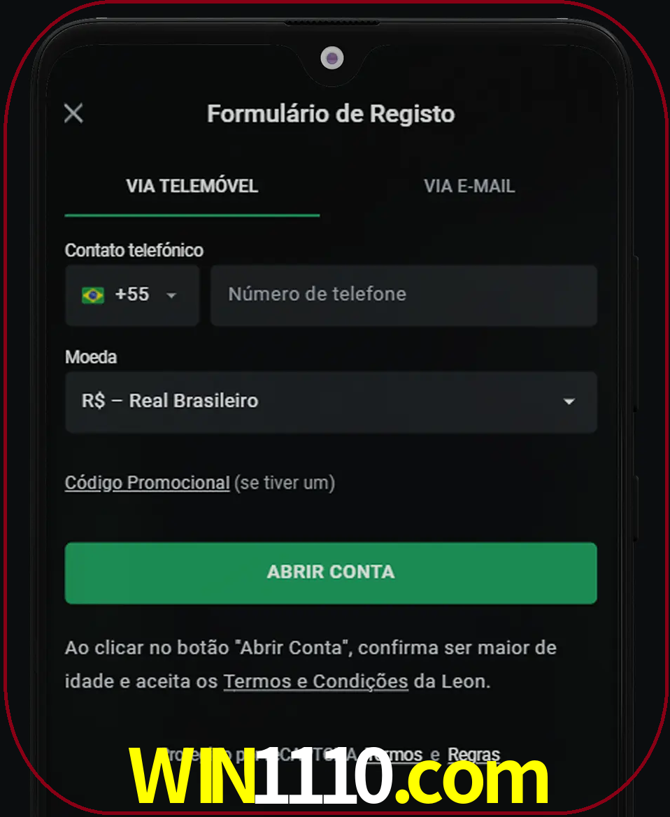Abra o aplicativo e inicie o processo de registro.