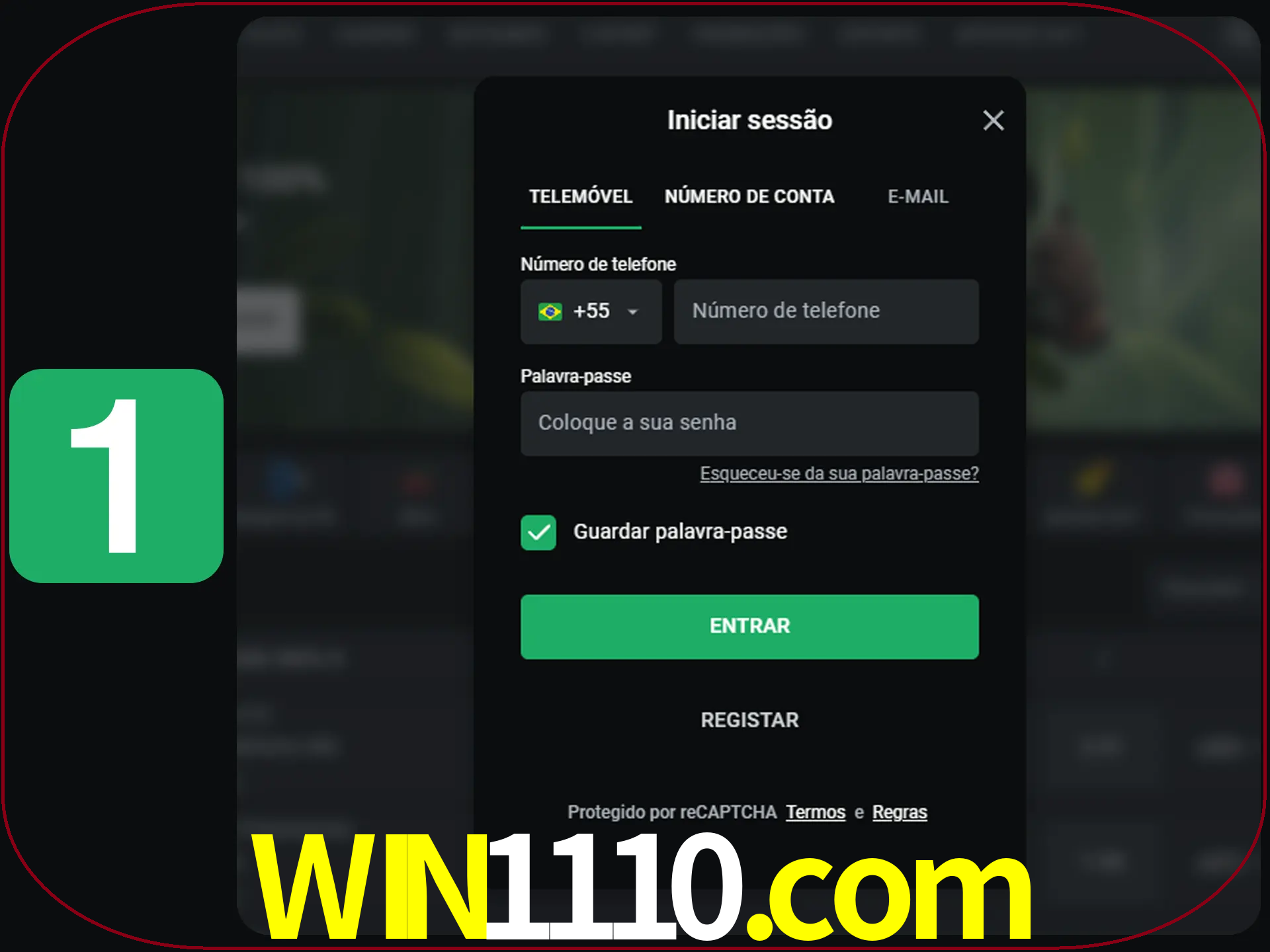 Clique no botão Entrar.